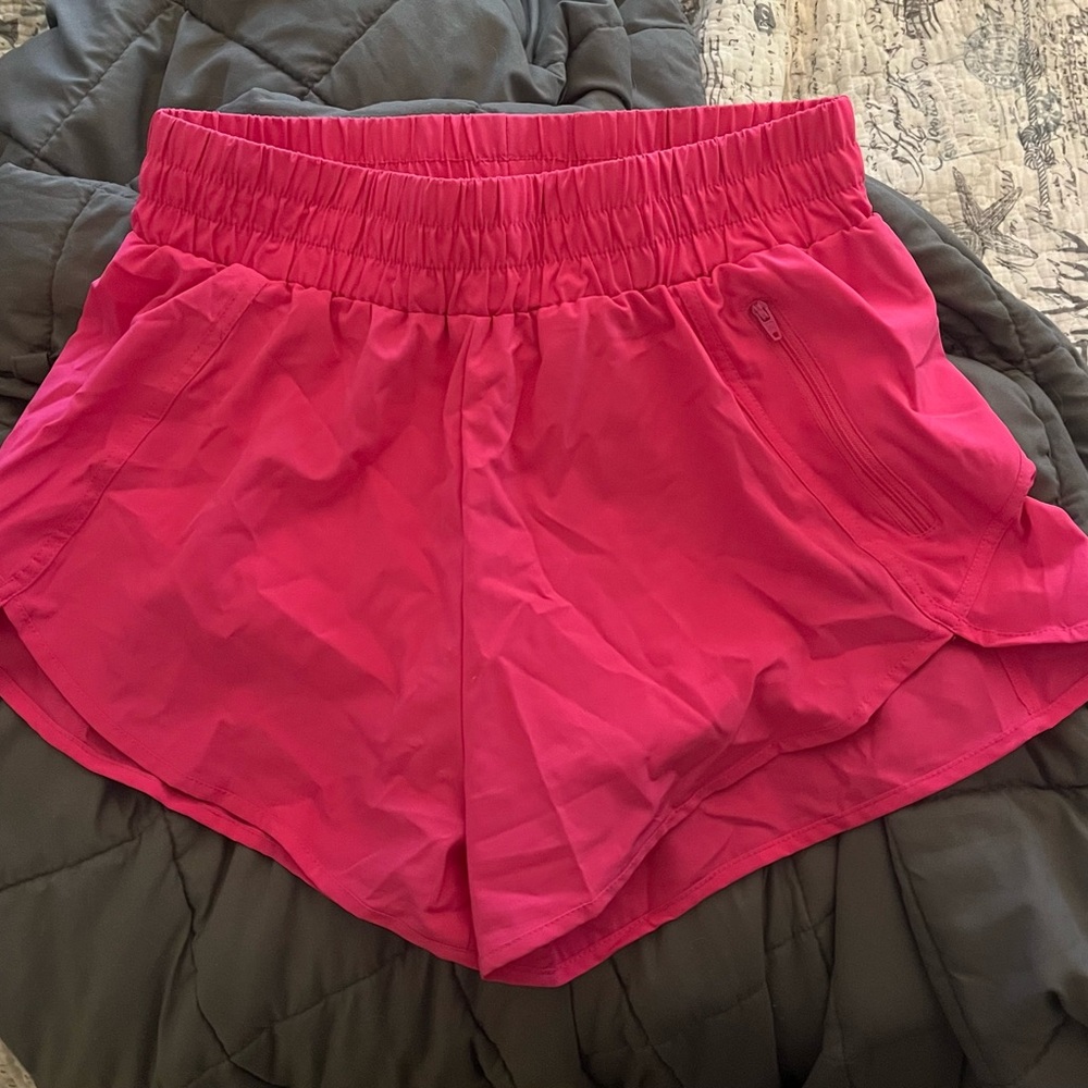 Women's Pink Athletic high waisted Shorts